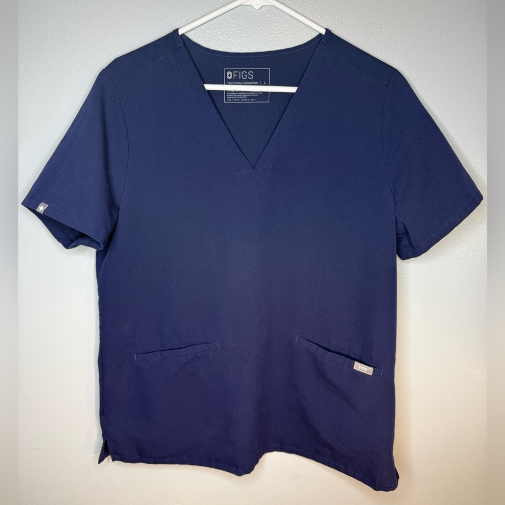 Figs Women’s Deep Blue V-Neck Shirt
